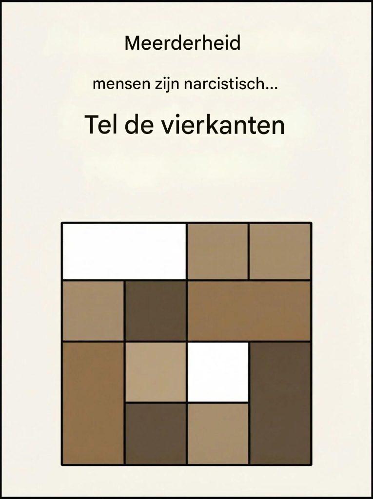 Tel de vierkantjes en ontdek hoe egocentrisch je bent.
