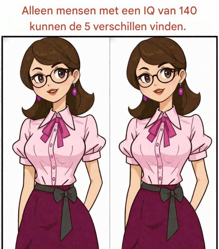Een lastige visuele puzzel: vind de 5 verschillen als je kunt.