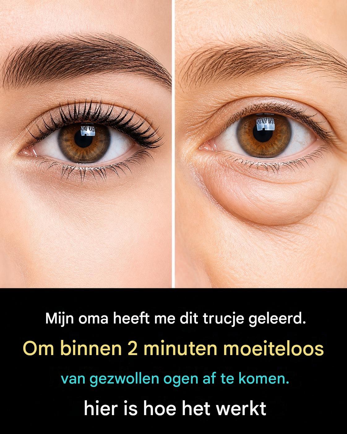 Je zult niet geloven wat 2 minuten kunnen doen voor je gezwollen ogen…