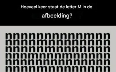 Er zitten 10 verborgen letters “m” in de afbeelding. Hoeveel heb je er gevonden?