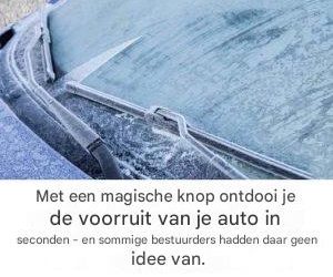 Met de magische knop ontdooi je je voorruit in seconden.