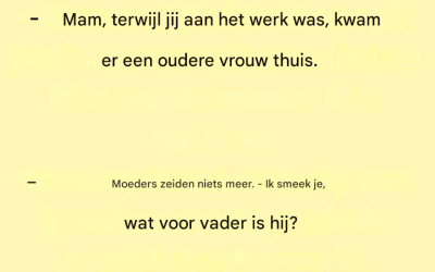 Grap van de dag: Een klein meisje praat met haar moeder.