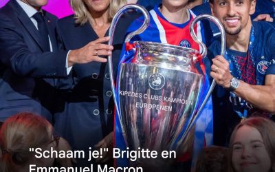Brigitte en Emmanuel Macron feliciteren de PSG-spelers: feestelijke sfeer in het Élysée!